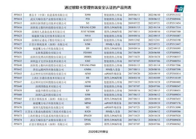 拉卡拉官网：银联公布114款pos终端型号安全认证证书失效