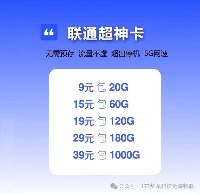 申请POS机：沧海新卡上架，梦龙5G联通卡，19元包120G高速5G流量卡！