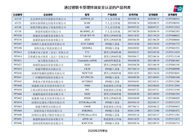 拉卡拉官网：银联公布114款pos终端型号安全认证证书失效